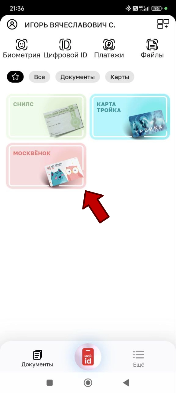 Снимок экрана телефона приложение Мой id